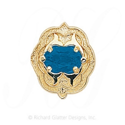 GS261 BT - 14 Karat Gold Blue Topaz Slide 